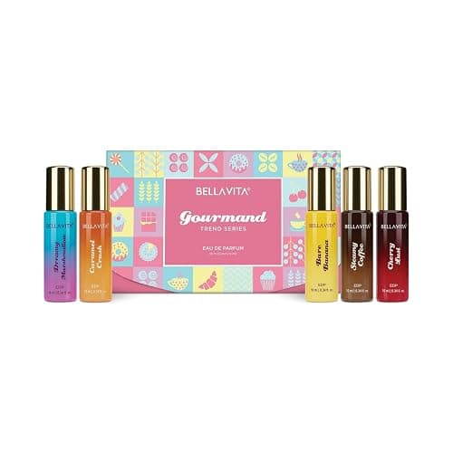 Bellavita Luxury Gourmand Trend Series | Dessert-Inspired Fragrance Set | Steamy Coffee, Bare Banana, Caramel Crush, Dreamy Marshmallow & Cherry Lust | Perfect for Gifting & Everyday Indulgence - Image 1