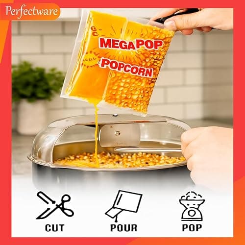 Perfectware All in One Popcorn Portion Packets with Kernels, Salt, and Coconut Oil for Popping Machine, 4 oz, 12 Count thumbnail 4