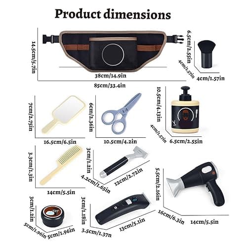 Children Barber Pretend Play Hairdressing with Hair Styling Tool Creative Roleplay Activity Game for Toddler Fun Kids Barber Toy thumbnail 2