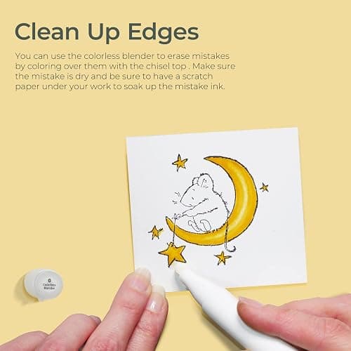Ohuhu Alcohol Colorless Blenders - Pack of 6 Alcohol Based Ink No.0 Clear Blender Brush of Ohuhu Markers for Adding Highlights Textures - Erasing Mistakes - Works Well with All Alcohol Markers thumbnail 6