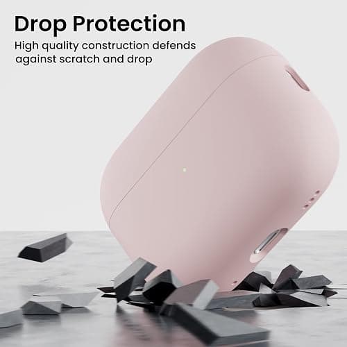 ORNARTO Compatible with AirPods Pro 2 Case 2022, Full Protective Hybrid Silicone for AirPods Pro 2nd Generation Case, Front LED Visible Skin Cover-Pink thumbnail 7