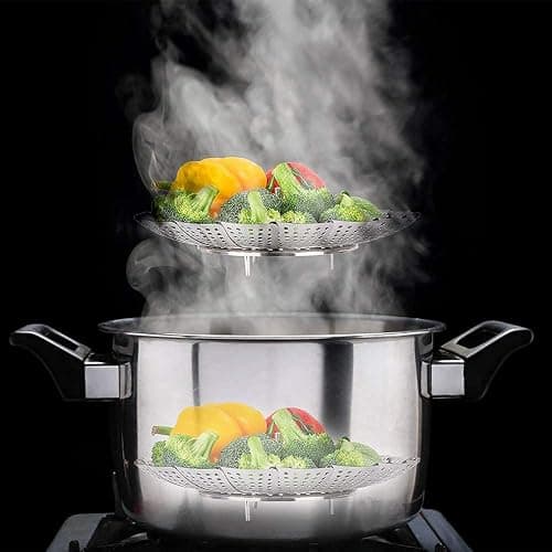 Sayfine Vegetable Steamer Basket, Premium Stainless Steel Veggie Steamer Basket for cooking - Folding Expandable Steamers to Fits Various Size Pot (Large(6" to 10.5") thumbnail 4