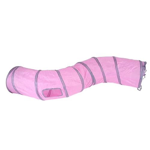 iCAGY Cat Tunnel for Indoor Cats Interactive, Rabbit Tunnel Toys, Pet Toys Play Tunnels for Cats Kittens Rabbits Puppies Crinkle Pop Up 47" Shape S - Image 1