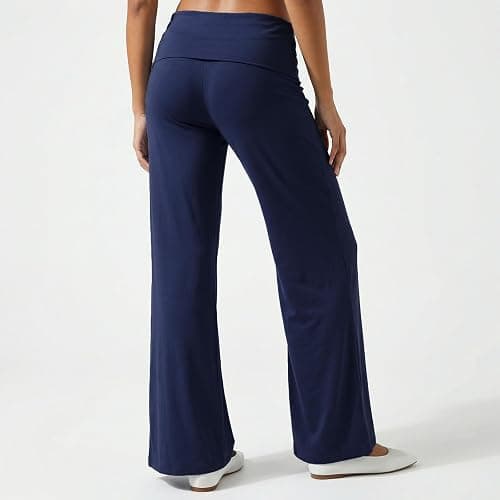 Fold Over Yoga Pants for Women Low Rise Wide Leg Cute Flare Sweatpants | Low Waisted,Lounge Pants,Back to School Clothes for Teen Girls thumbnail 5