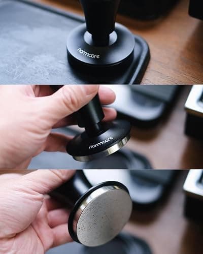 Normcore V4 Coffee Tamper 53.3mm - Spring-Loaded Tamper - Barista Espresso Tamper with 15lb / 25lb / 30lbs Replacement Springs - Anodized Aluminum Handle and Stand - Flat Base, Black thumbnail 4