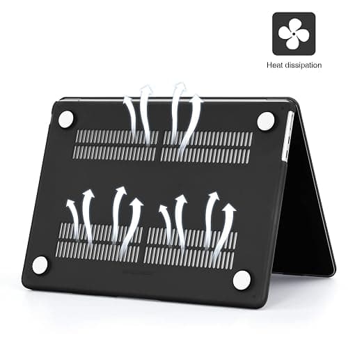 EooCoo Coque pour MacBook Air 13 Pouces M5 M4 M3 M2 2026-2022 Mat Noir | Agréable au Toucher, Étui Rigide Fine Compatible pour MacBook 13,6" Housse de Protection en Polycarbonate, Facile à Installer thumbnail 4