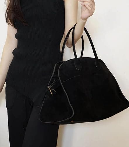 Soft Suede Satchels Bags for Women, Fashion Vintage Top-Handle Tote Bags,Large Capacity Casual Hobo Bag thumbnail 2