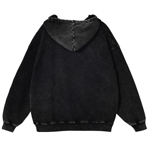 SnowElve Mens Zip Up Hoodie Women Full Zip Hoodies Vintage Acid Wash Oversized Sweatshirts Hooded Sweatshirt Streetwear thumbnail 2
