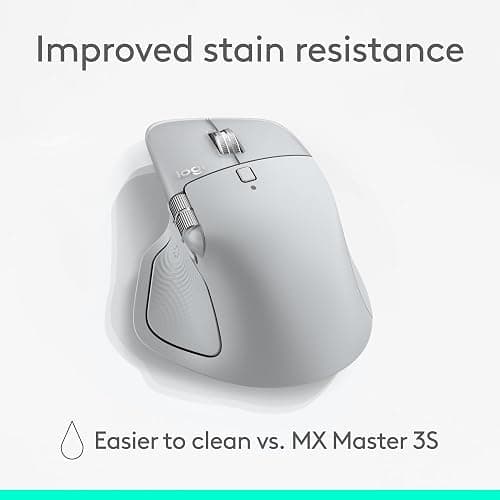 Logitech MX Master 4, Ergonomic Wireless Mouse with Advanced Performance Haptic Feedback, Ultra-Fast Scrolling, USB-C Charging, Bluetooth, Windows, MacOS - Pale Gray thumbnail 9