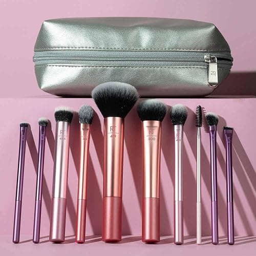Real Techniques Blends Set, 10-Piece Makeup Brush Collection with Beauty Bag for Face and Eye, Use with Liquid, Cream, or Powder, Vegan, Cruelty-Free, Travel-Friendly, Easy to Clean thumbnail 5