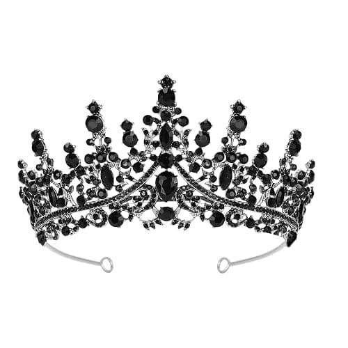 Schmoopy Tiara Crown for Women, Hair Accessories for Party Wedding (B-Black) - Image 1
