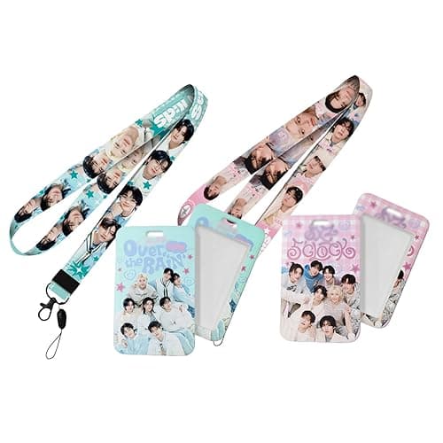 Stray Kids Gift Set -2 ID PhotoCard Holder Case with 2PCS Lanyard Stray Kids id Card Holder