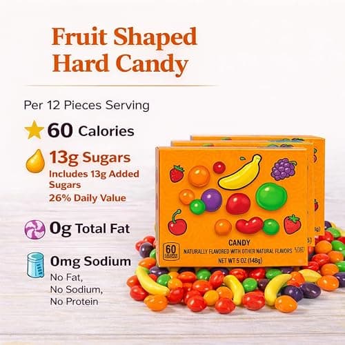 Fruit Shaped Hard Candy Runt Assorted Flavors 4 Theater Box - Chewy & Fruity Orange Banana Strawberry Grape Green Apple - 20 oz Total Easter Candy thumbnail 2