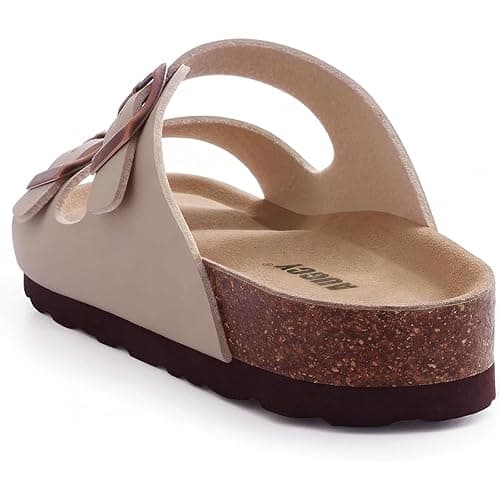 AUGCY Womens Sandal Cork Footbed Slide, Arch Support Slides for Women with Adjustable Buckle, Comfortable Summer Beach Outdoor Sandals thumbnail 3