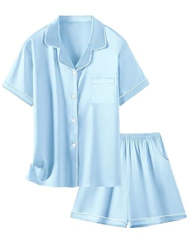 light blue silk pajamas - Image 1