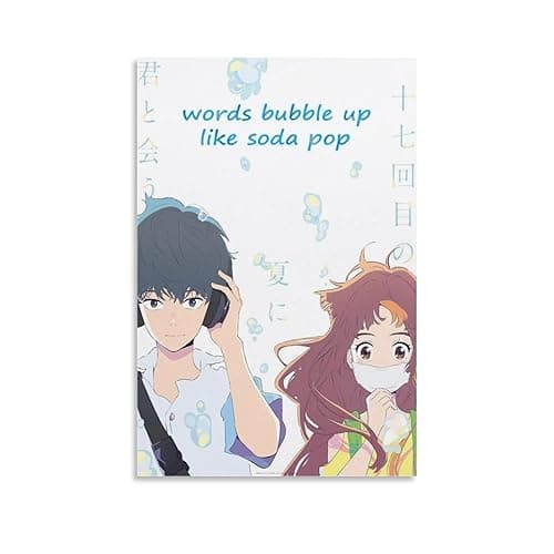 GAUSKY Words Bubble Up Like Soda Pop Anime Poster Canvas Wall Art Posters For Room Aesthetic And Decor Poster For Bedroom Living Room Bathroom Kitchen Office Decor 12x18inch(30x45cm) Unframe-style - 12x18inch(30x45cm) - Unframe-style