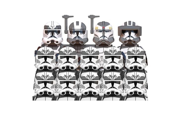 Wolfpack Clone Troopers 14pcs Heavy Troopers Army figs Set Battle Pack with Accessories Gray - Image 1