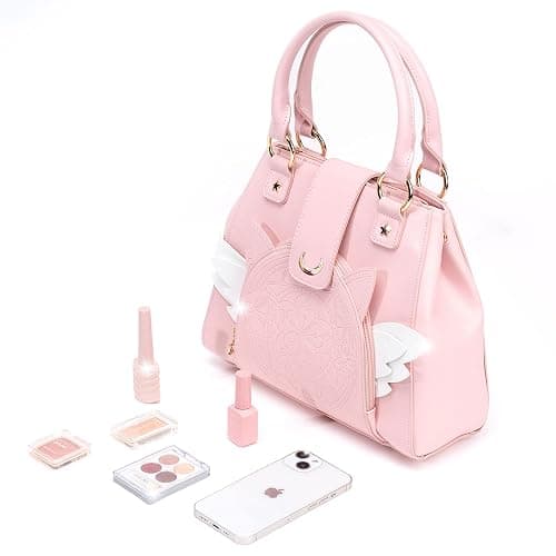 BelugaDesign Sakura Purse | Cute Pastel Pink Kawaii Girls Women Crossbody Shoulder Bag | Princess Cardcaptor Moon Anime Heart Wing Handbag | Faux Leather Vegan Birthday Gift with Straps and Pockets thumbnail 4