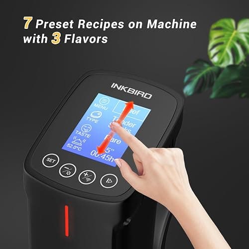 INKBIRD WIFI Sous Vide Cooker ISV-100W, 1000 Watts Sous Vide Machine Immersion Circulator with 14 Preset Recipes on APP & Calibration Function, Thermal Immersion, Fast-Heating with Timer thumbnail 4