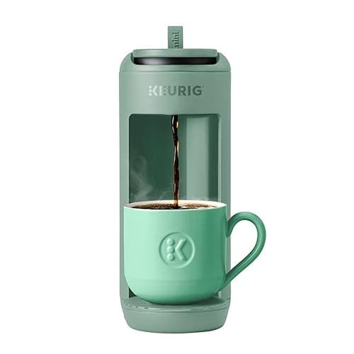 Keurig K-Mini Mate Single Serve K-Cup Pod Coffee Maker, Brews Up to 12 oz Cup, Compact Portable Coffee Machine for Small Spaces, Great for Dorms & Offices, Glamping Green - Image 1