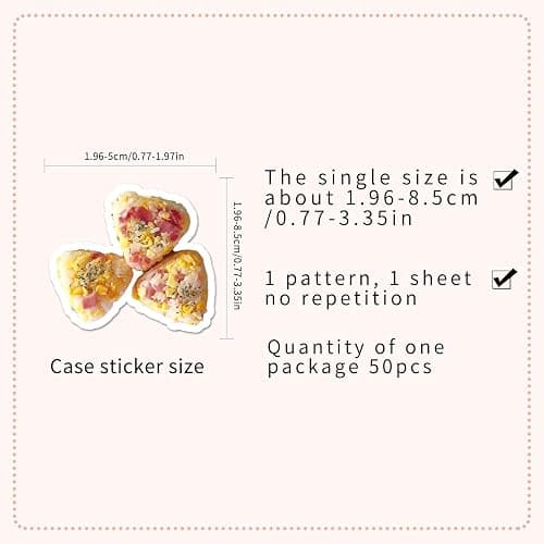 50Pcs Cute Sushi Roll Kawaii Japanese Food Vinyl Waterproof Stickers,Japanese Cuisine Stickers for Party Decorations,Gift Pack for Kids, Girls, Teens, Adults (JCuisine) thumbnail 9