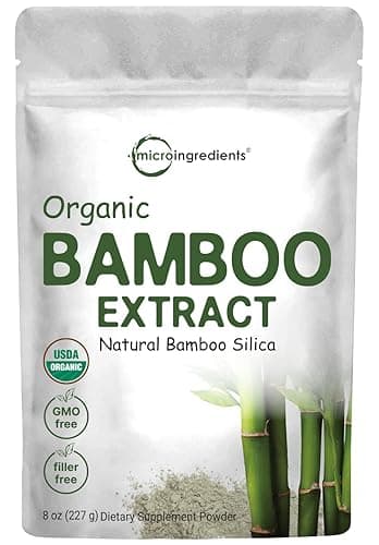 Organic Bamboo Extract Powder, 8 Ounce (1 Year Supply), Rich in Silica and Minerals, Supports Healthy Skin, Nail, Hair, Joints and Bones, Non-GMO and Vegan Friendly - Image 1