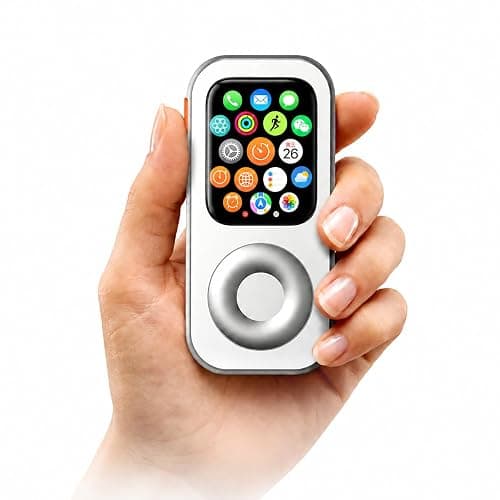 TechPod RePod Aluminum Case for Apple Watch Series S4/5/6/SE, Transform Watch into Retro Music Player, 44mm CNC Metal Protective Cover with Functional Click Wheel (Silver) - Image 1