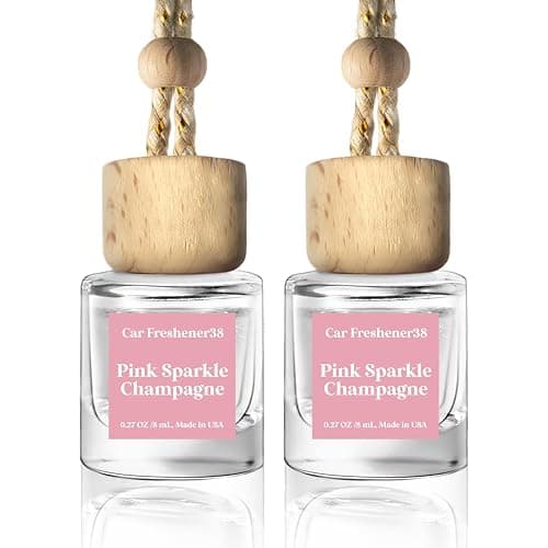 HoogaLife Car Air Freshener Diffuser 2 Pack Hanging Air Freshener Diffuser - Pink Sparkle Champagne Fragrance Oil Air Diffuse r for Car, 45+ Days Long Lasting Fragrance Made in USA (P38) - Image 1