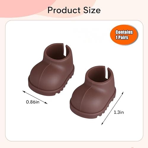 sunla Doll Shoes for 17cm Doll, Cute Mini Shoes Accessories for 17cm Dolls Sitting Standing Series, Silicone Doll Rain Shoes Boots(1 Pair Brown) thumbnail 2