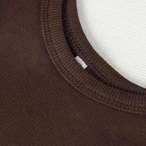 Artfish Women's Sleeveless Tank Top Form Fitting Scoop Neck Ribbed Knit Basic Cami Shirts - X-Small - 01#short Mocha Brown thumbnail 3
