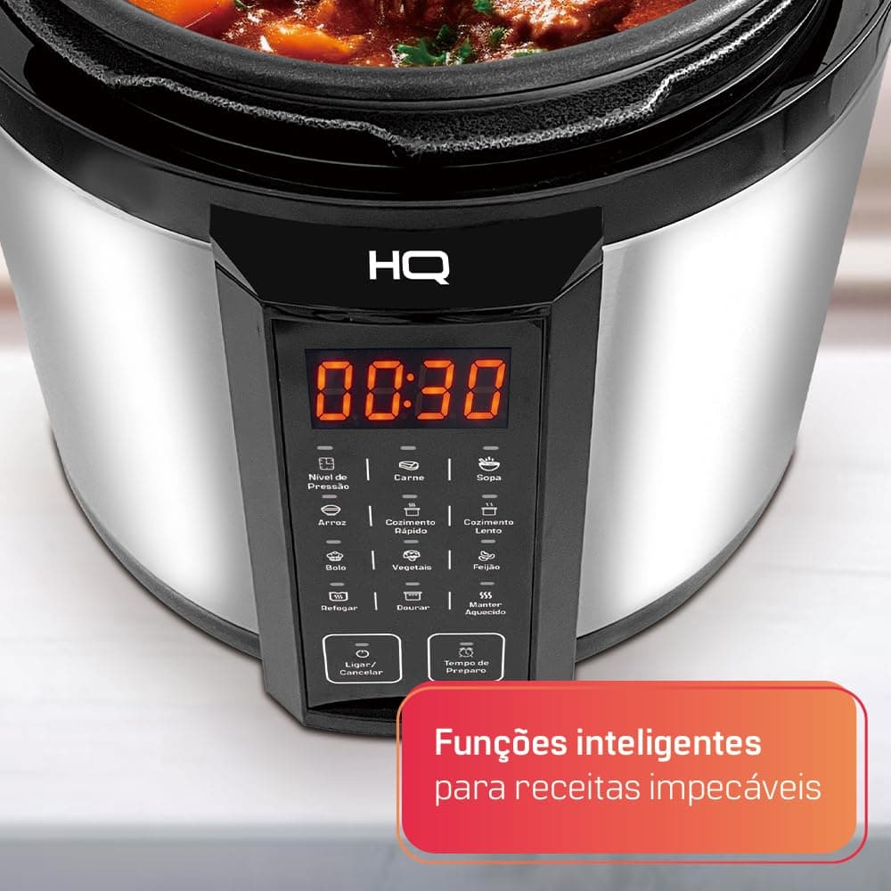 Panela de Pressão Elétrica Multifuncional Digital HQ 6L Inox HQ-Y6DI (127V) thumbnail 4