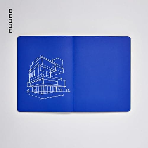 Nuuna Notizbuch A5+ | Not White L Light - Blau | 144 blaue Seiten | 120g blaues Premium-Papier | mit Stift- und Smartphonehalterung | Gelstift weiß | nachhaltig produziert in Deutschland thumbnail 5