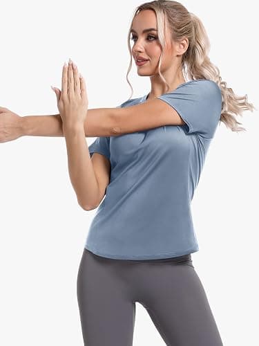 4 Pack Women's Long Sleeve Compression Shirts, Dry Fit Workout Athletic Sun Protection Cooling Tops for Yoga Running Gym thumbnail 3