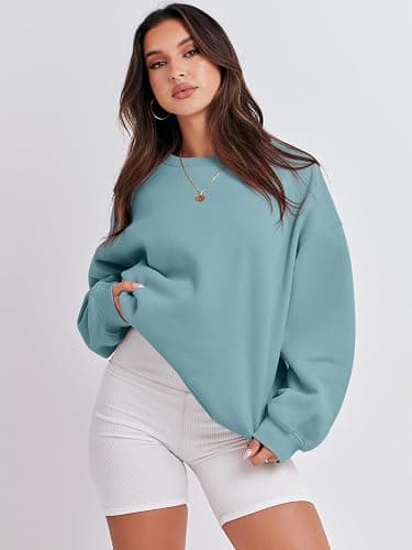 ANRABESS Sweatshirt for Women Oversized Crewneck 2026 Fall Outfits | Long Sleeve Cute Fleece Pullover Top，Loose Fit Soft Teen girls Preppy，Work＆Casual Daily Lounge Wear, Winter Cozy Clothes thumbnail 6