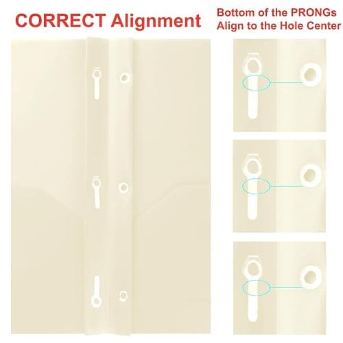 Youngever 6 Pack Heavy Duty Plastic Two Pocket Folders with 3 Prongs, Metal Prongs Fastener, Heavy Duty Plastic 2 Pocket Folder (Cream) thumbnail 4