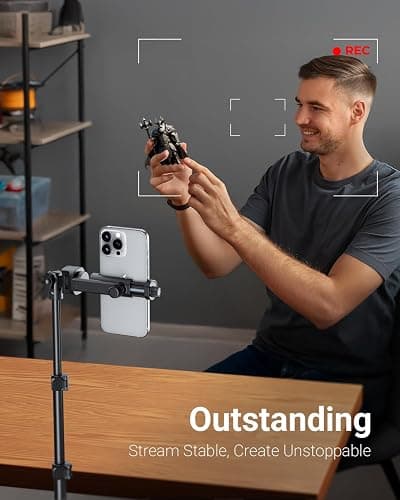 VIMOSE 66" Phone Tripod, Tripod for iPhone with Remote & Phone Stand | Extendable Cell Phone Tripod for Video Recording, Ultimate Tripod & Monopod Accessories for iPhone/Android, ANTHRACITE thumbnail 4