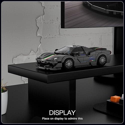 Mould King 27068 Technik Speed Champion Auto Bausteine F488 Sportwagen Klemmbausteine Rennwagen Bauspielzeug mit Acryl Vitrine Modellautos zum Sammeln (358 Teile) thumbnail 4