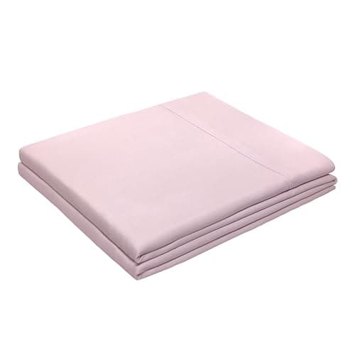 HBHLFZ Queen Flat Sheet - Ultra Soft Polyester Top Sheet - Hotel Quality Bed Sheets - Comfortable Wrinkle-Free - Easy to Care for - 1 Queen Flat Sheet Only（Queen，Light Pink） - Image 1