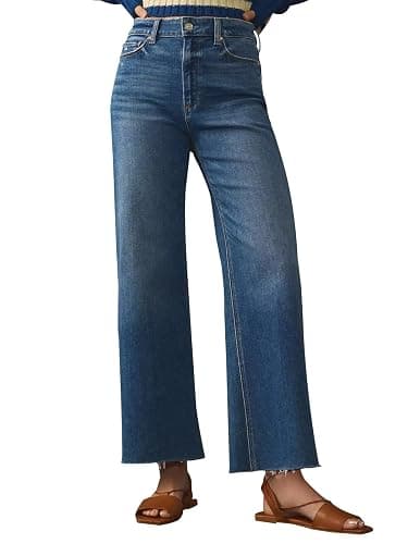 KUNMI Jeans for Women Wide Leg Baggy High Waist Boyfriends Straight Leg Stretchy Denim Pants Trendy Fall 2025 - Image 1