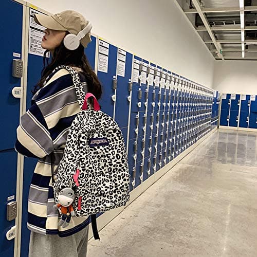 Van Caro Leopard Print Backpack Large College Backpack Casual Bookbag Laptop Backpack Computer Bag Travel Daypack for Women Men,Zebra-Stripe(No Pendant) thumbnail 2