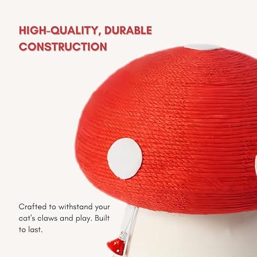 PECHVINO Mushroom Cat Scratching Post - Unique Design, Sisal-Wrapped, Ideal for Medium and Small Cats, No Assembly Required thumbnail 7