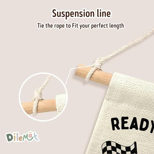 Dilemat Race Car Room Decor for Boys Pennant Banner,Car Room Decor | Ready Set Go Racing Flags Banner Wall Hanging Decor for Car Bedroom,Boys Room,Playroom,Nursery,Birthday Party Decorations thumbnail 7