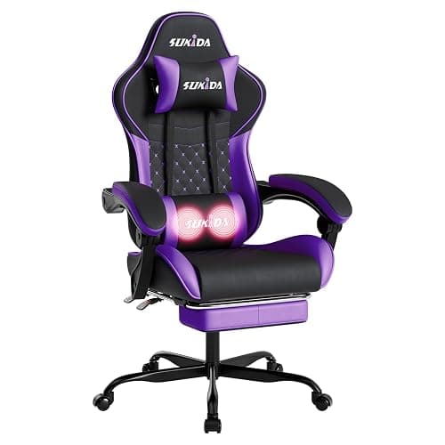 Ergonomic Video Gamer Chairs Gaming Computer Chair Gamer Chairs for Adults Massage Lumbar Support Swivel Height Adjustable Headrest Backrest thumbnail 8