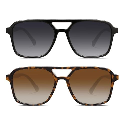 2 pack aviator sunglasses brown and black!! thumbnail 2