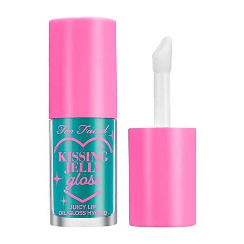 Too Faced Kissing Jelly Lip Oil Gloss | Sunflower & Jojoba Oils, 0.15 fl. oz. - 06-Sweet Cotton Candy - Image 1