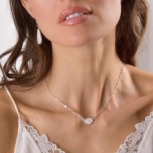 Humble Chic NY Simulated Druzy Pendant Necklace for Women with Sparkly Oval Stone - Gold, Silver, or Rose Gold Tone Chain - 16" with 3" Extender thumbnail 5