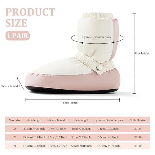VCBUJICE 1 Pair Dance Booties, Waterproof & Windproof Dance Warm Up Booties, Soft Cozy Ballet Warm Up, Portable and Lightweight for Girls Women, M thumbnail 5