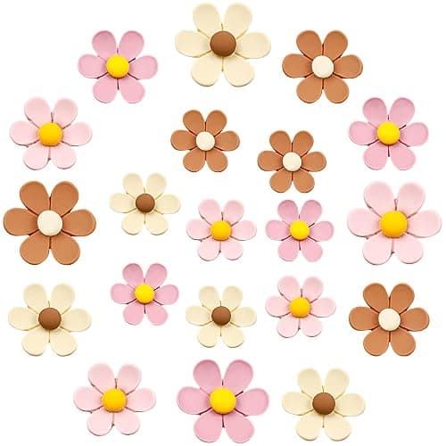 Lukinuo Cute Flower Fridge Magnets 20PCS Mini Daisy Refrigerator Magnet Colorful Flower Fridge Magnets for Locker Whiteboard Refrigerator Office Photo Cabinet Bulletin Board - Image 1
