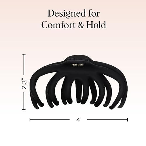 Kitsch Hair Clip Octopus Style - Secure Hold Large Claw Clip, Hair claw clips for thick hair, hair accessories for women, Hair accessories for girls, Hair clips for women, Black & Tortoise, 2pcs thumbnail 5