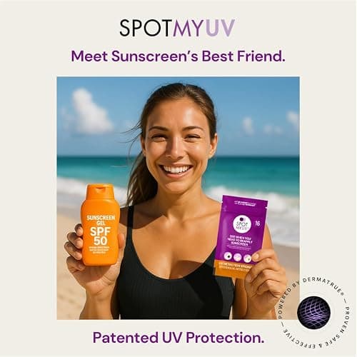 SpotMyUV UV Detection Stickers for Sunscreen with Patented Dermatrue SPF Sensing Technology, Know When to Reapply Sunscreen to Help Prevent Sunburn, 16 Count thumbnail 2